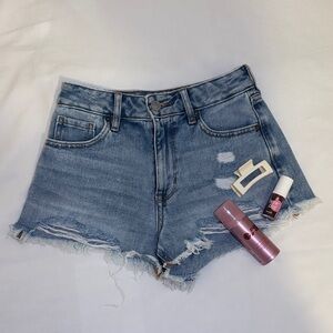 PacSun Light Blue Distressed Jean Shorts
